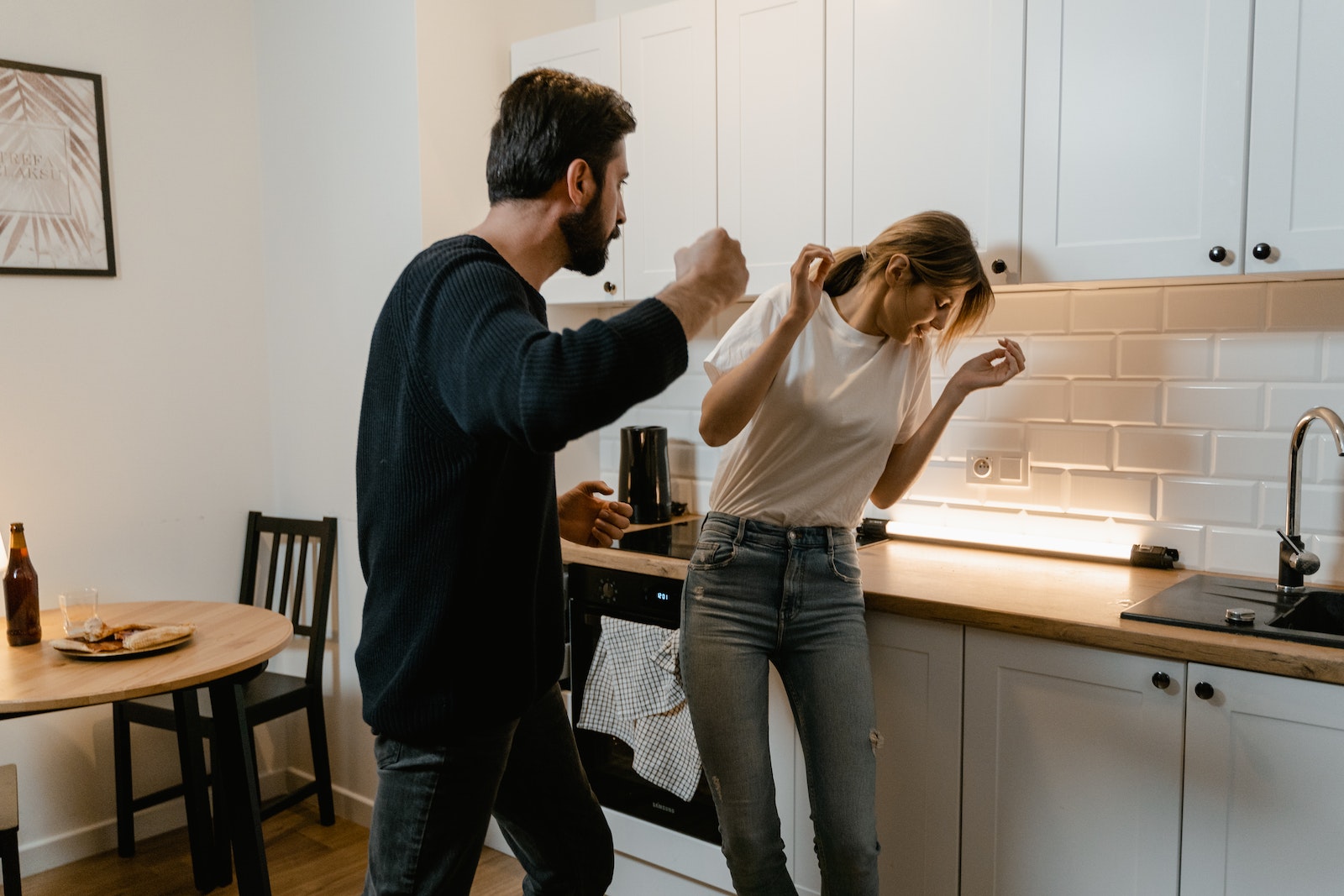 A Woman Victim of Domestic Violence at Home